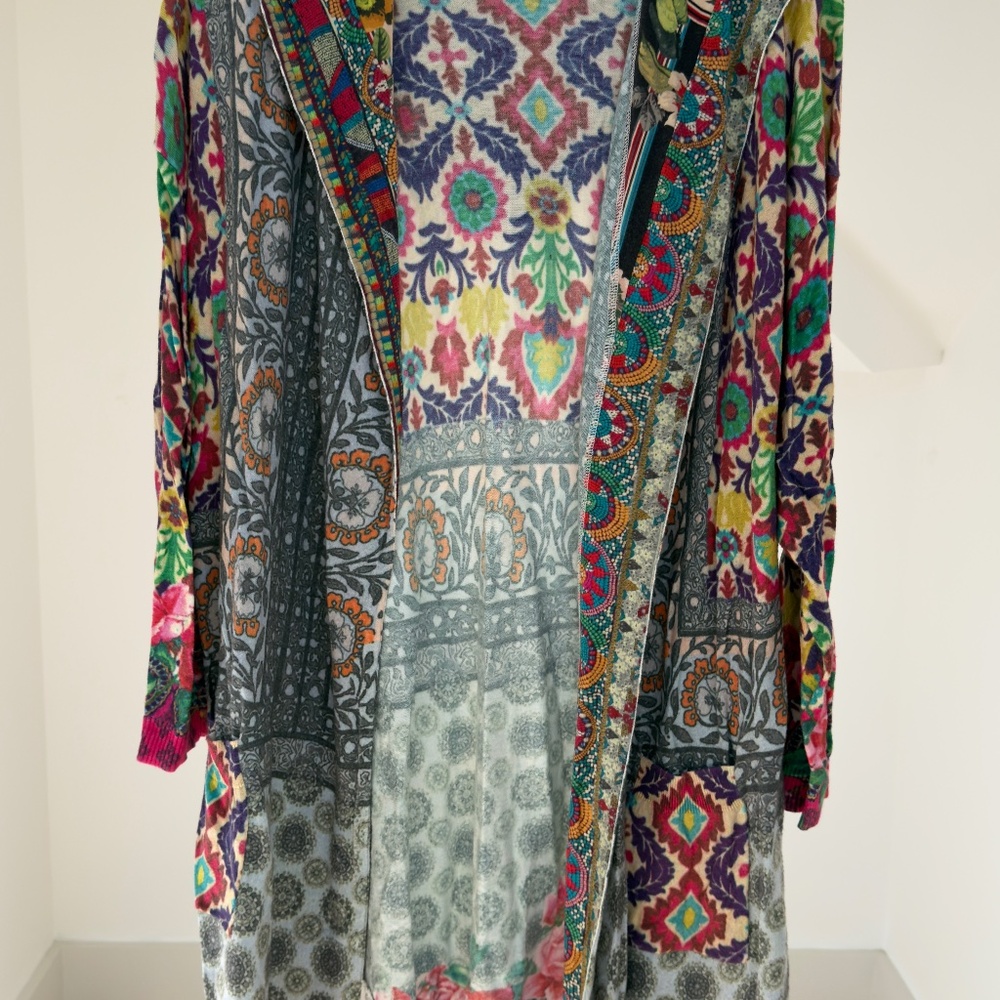 Johnny Was Long Floral Cardigan